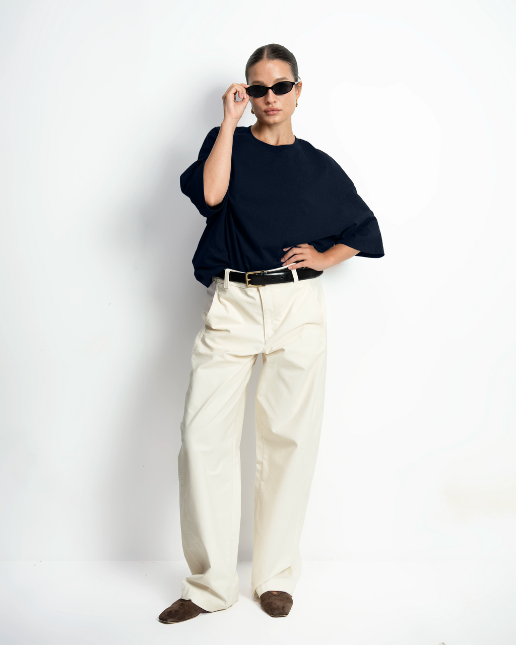 Women's  Cotton Tee Relaxed Midweight - Navy